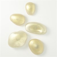 S/5 Glass Wall Gems - Clear w/ Gold