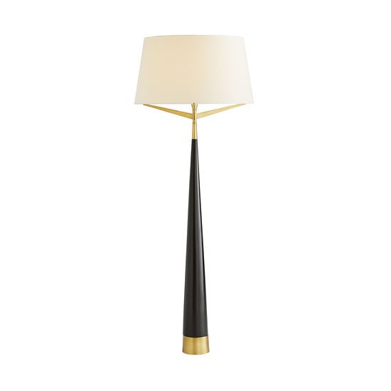 Elden Floor Lamp - Black Resin, Antique Brass