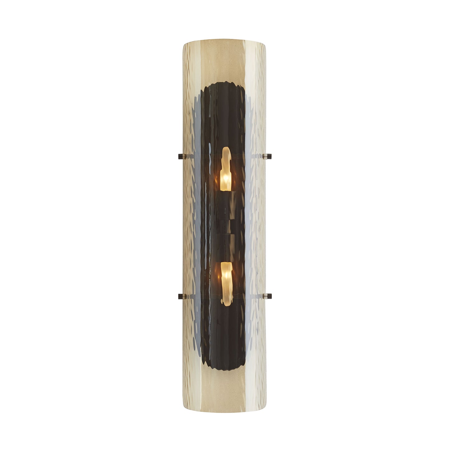 Bend Sconce - Blackened Steel, Amber Luster Glass