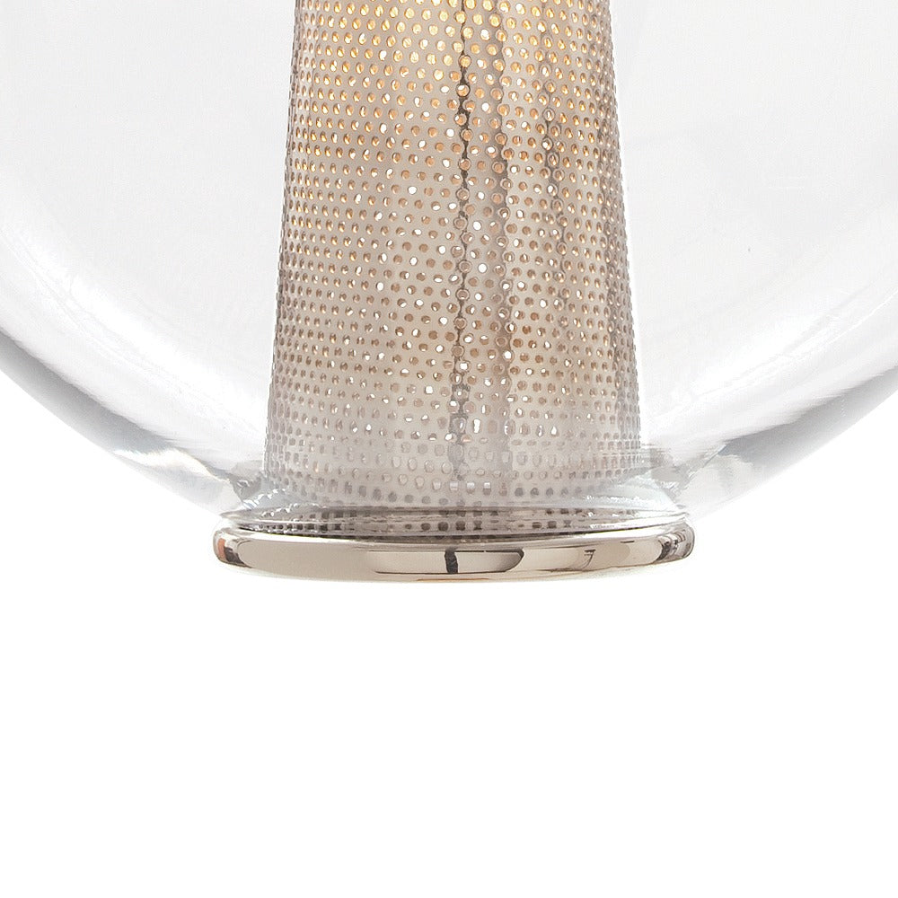 Caviar Adjustable Large Pendant - Polished Nickel, Clear Glass
