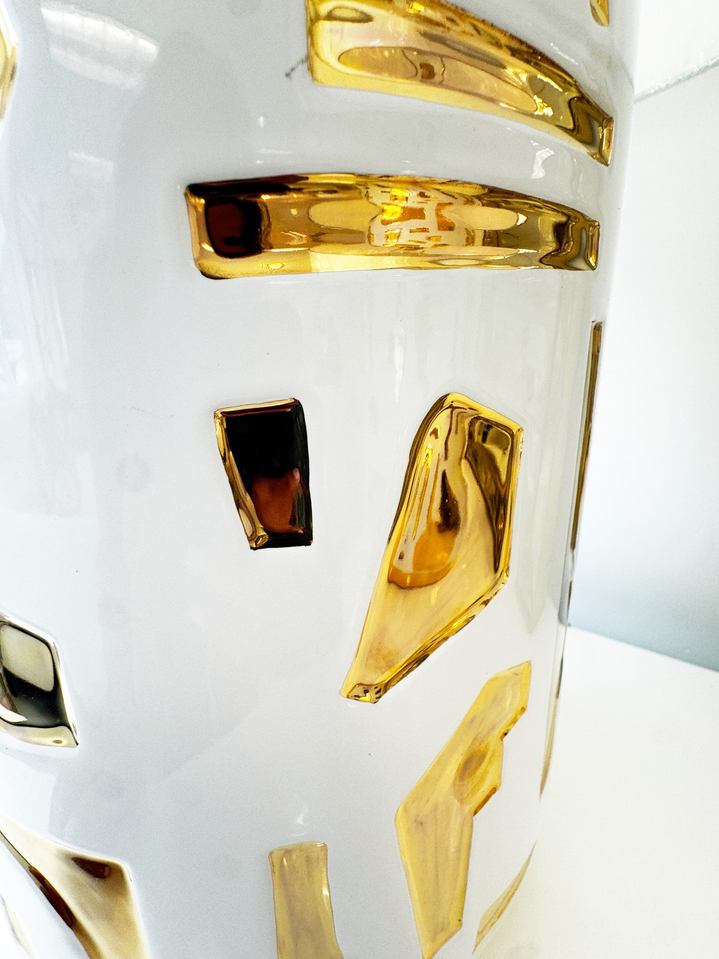Pair Ceramic and 24K Gold Table Lamps
