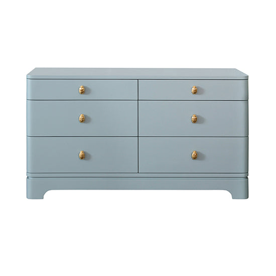pale blue dresser Worlds Away Carnegie Modern Classic Light Blue Textured Linen Double Dresser