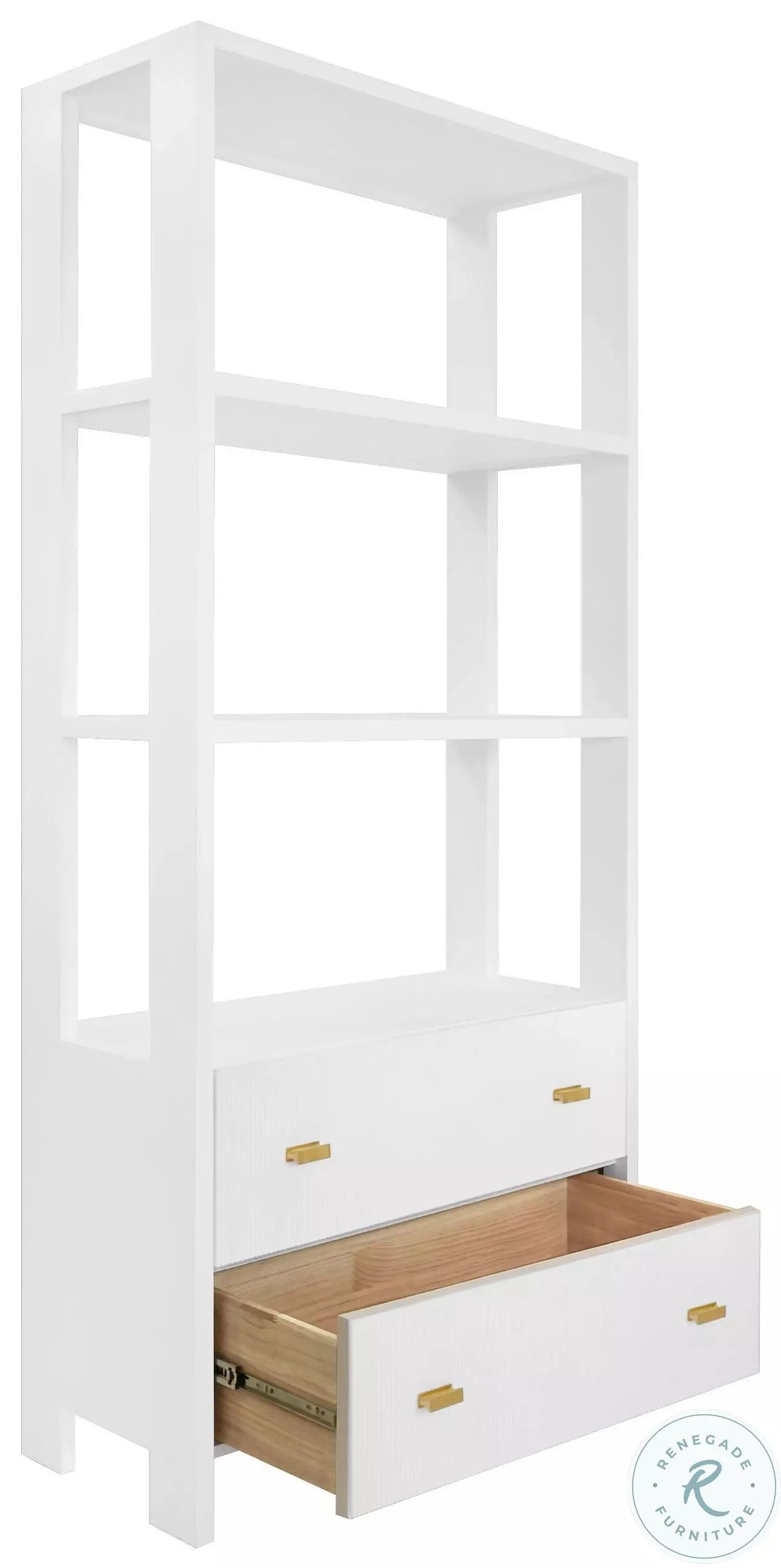 Worlds Away Davie White Etagere