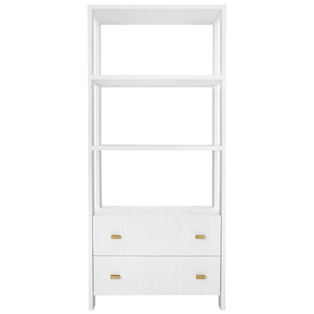 Worlds Away Davie White Etagere